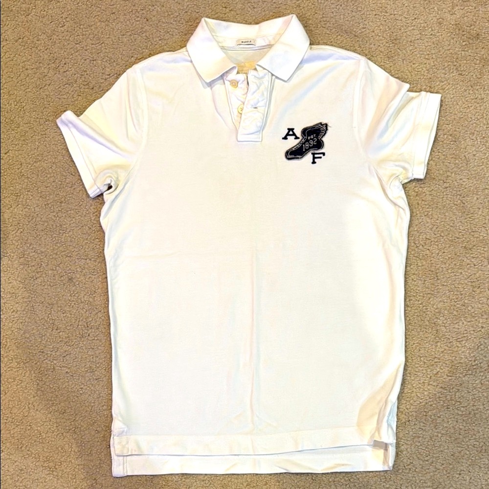 Abercrombie & Fitch White Polo Shirt